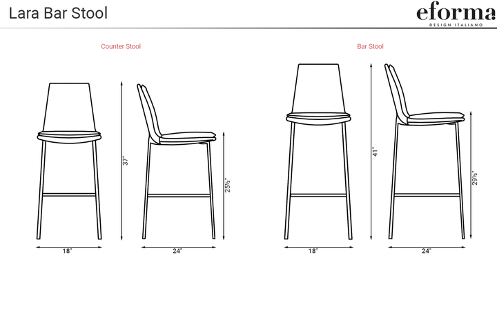Lara Bar Stool Bar + Counter Stools Eforma