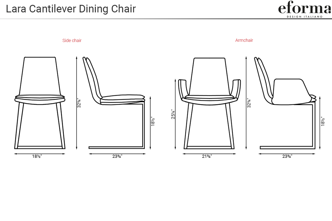 Lara Cantilever Dining Chair Dining Chairs Eforma
