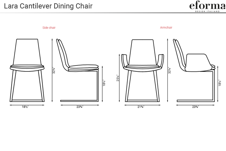 Lara Cantilever Dining Chair Dining Chairs Eforma