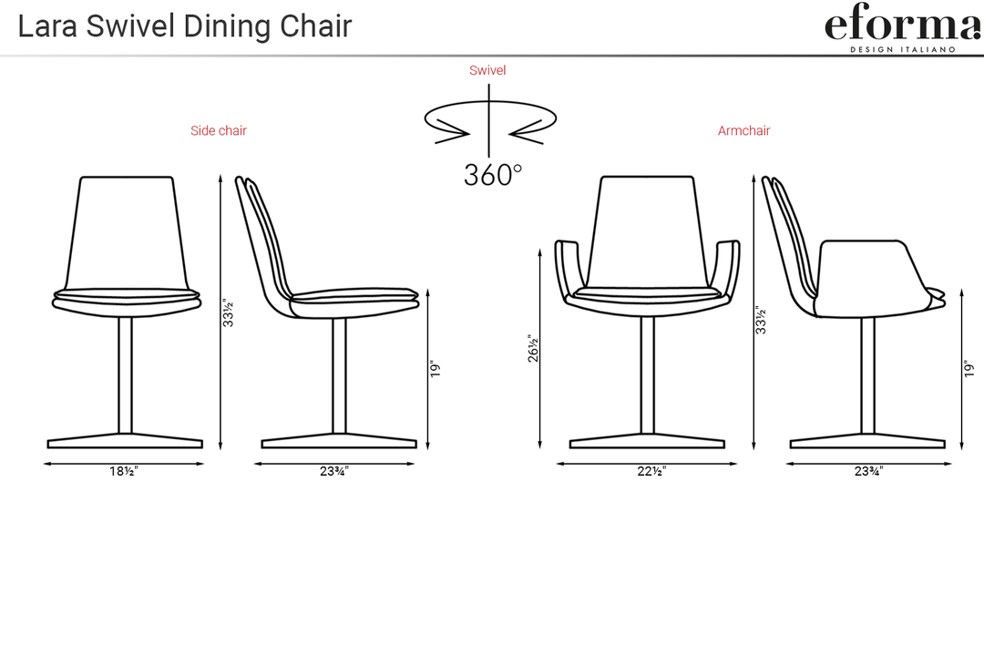 Lara Swivel Dining Chair Dining Chairs Eforma