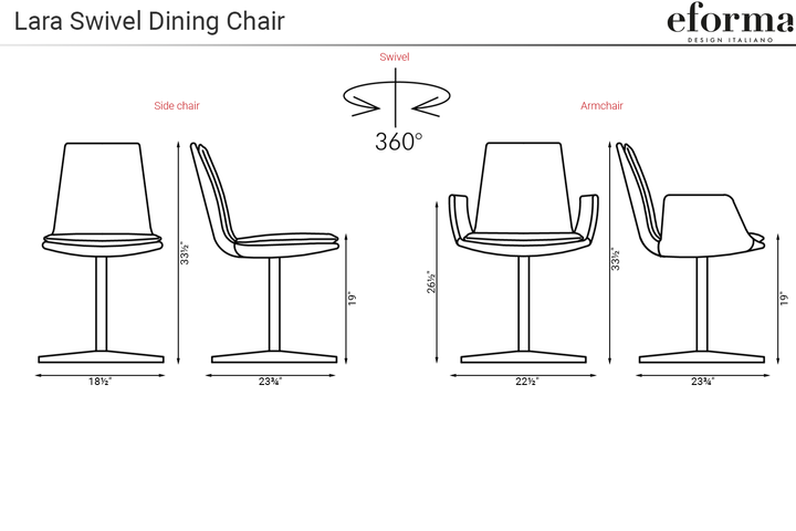 Lara Swivel Dining Chair Dining Chairs Eforma