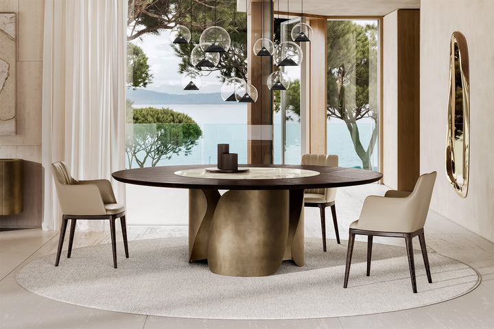 Onda Wood-Ceramic Dining Table Dining Tables Eforma