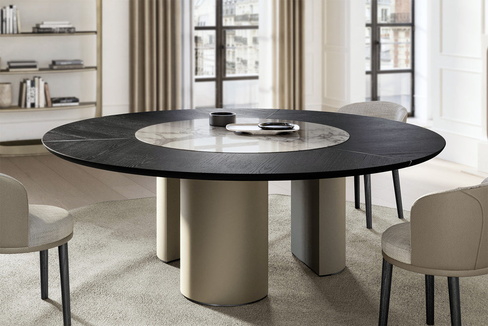 Plai Wood-Ceramic Dining Table Dining Tables Eforma