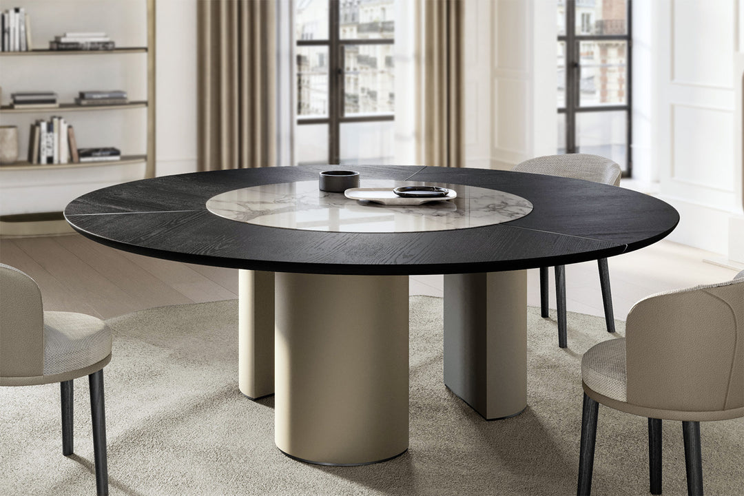Plai Wood-Ceramic Dining Table Dining Tables Eforma