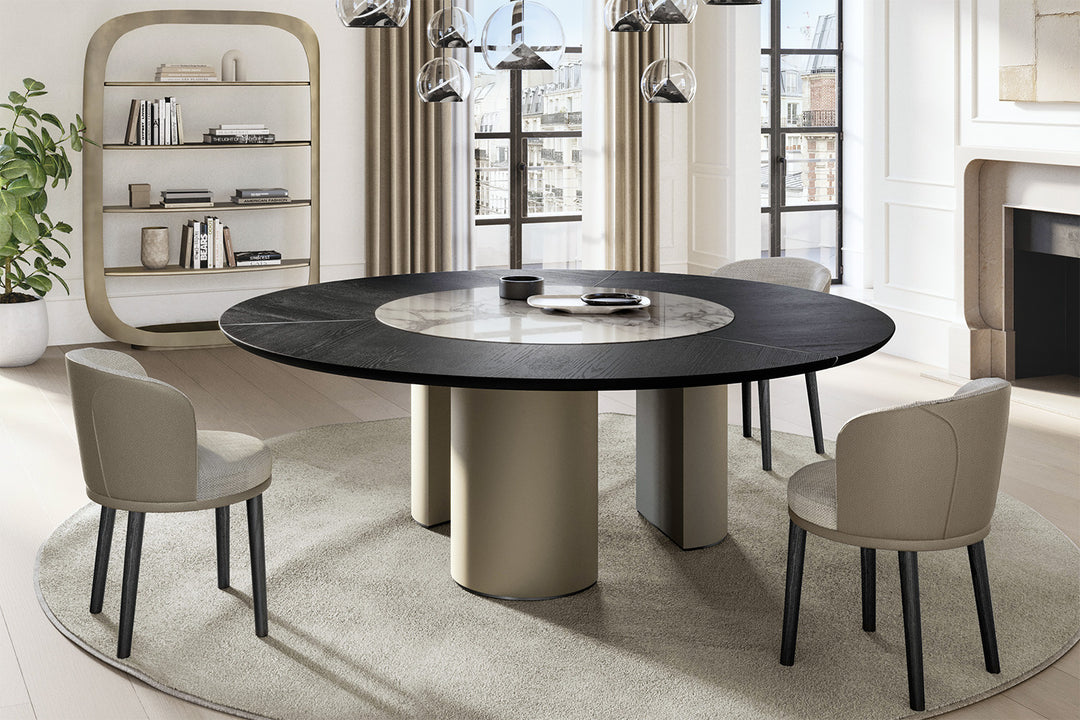 Plai Wood-Ceramic Dining Table Dining Tables Eforma