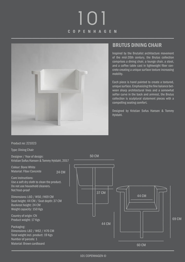 Brutus Dining Chair - Bone White Dinning chair 101 Copenhagen   
