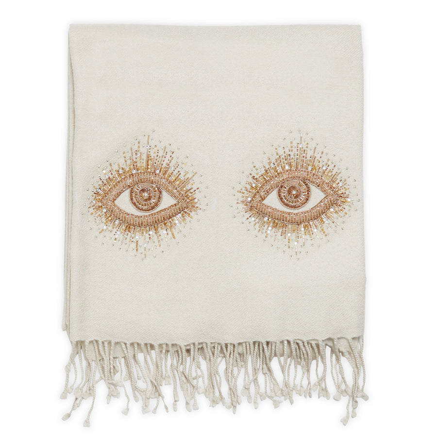 Muse Eyes Embellished Throw in White Jonathan Adler Default Title
