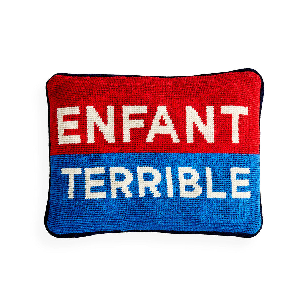 Enfant Terrible Needlepoint Pillow Jonathan Adler