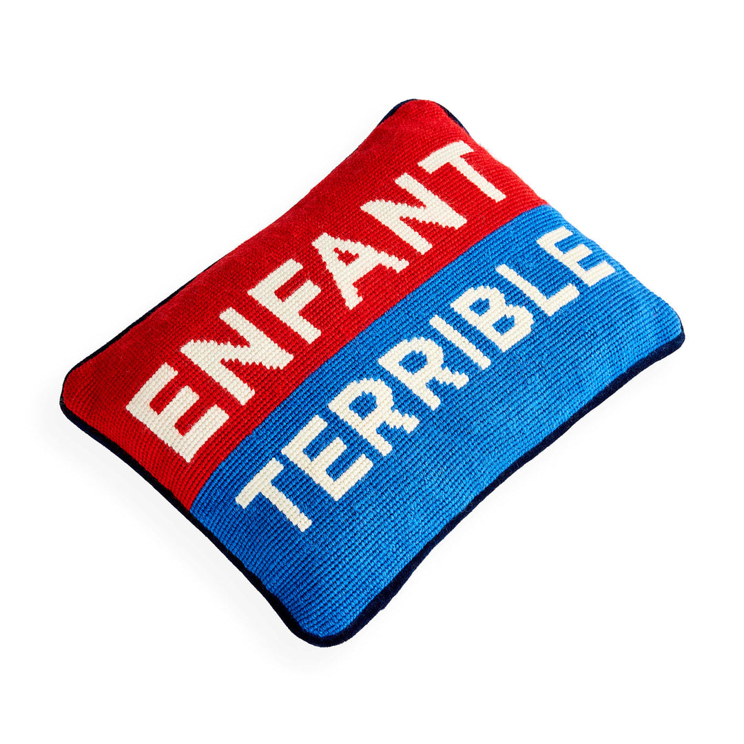 Enfant Terrible Needlepoint Pillow Jonathan Adler