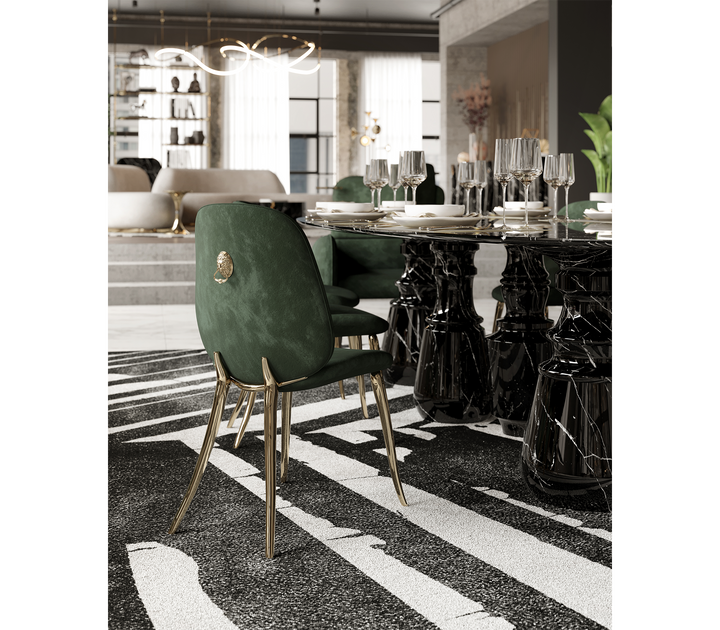 Pietra Oval Xl Nero Marquina Dining Table  Boca Do Lobo   