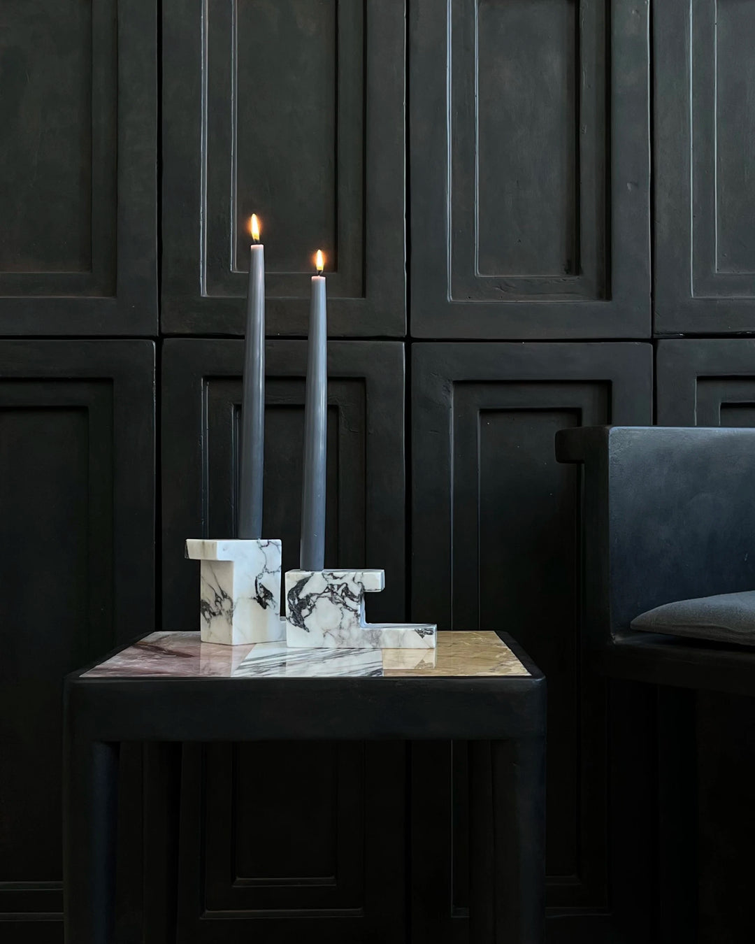 Brick Candle Holder, Low - Calacatta Vases 101 Copenhagen   
