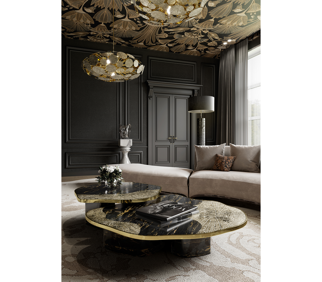 ophelia calacatta marble and gold center table - Image 42