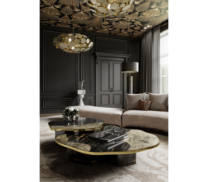 ophelia calacatta marble and gold center table - Image 42