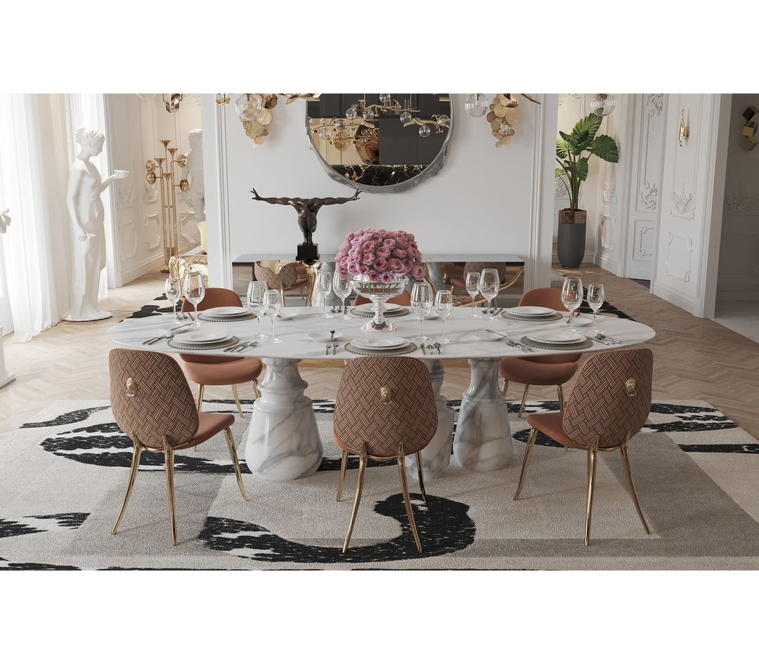Pietra Oval Xl Nero Marquina Dining Table  Boca Do Lobo   