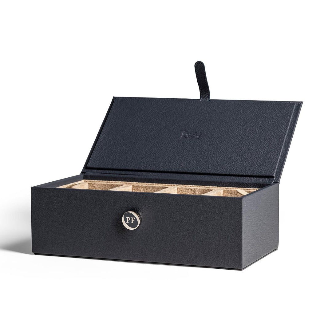 Leather Jewelry Box Bathroom Accessories Poltrona Frau Watch Box Rectangular: 10.75 in width