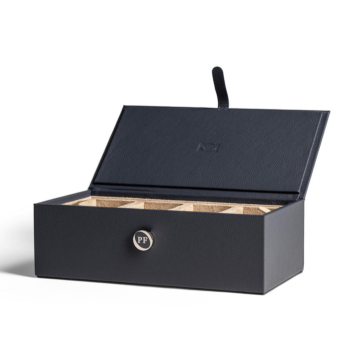 Leather Jewelry Box Bathroom Accessories Poltrona Frau Watch Box Rectangular: 10.75 in width