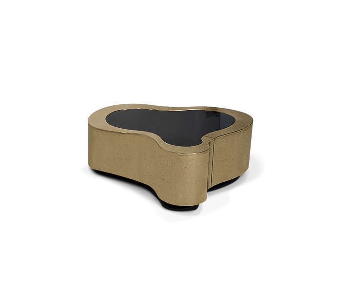 wave polished brass center table - Image 49
