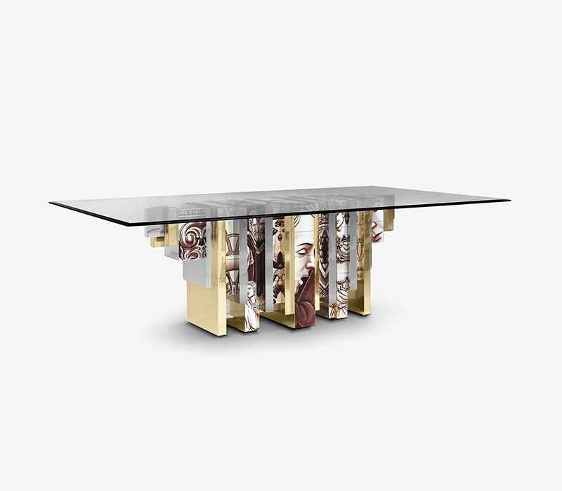 Heritage Dining Table  Boca Do Lobo Sepia Tiles  