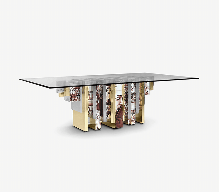 Heritage Dining Table  Boca Do Lobo Sepia Tiles  