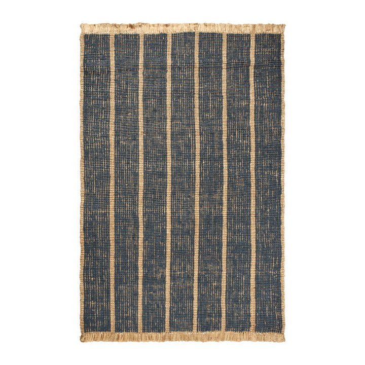 Athens Stripes Rug Rugs Ferm Living Natural / Ink Blue Large: 6 ft 7 in x 9 ft 10 in