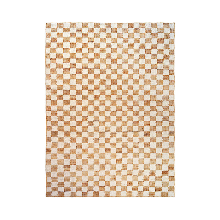 Check Wool Jute Rug Rugs Ferm Living Off-White / Natural Small: 5 ft 3 in x 8 ft 2.4 in