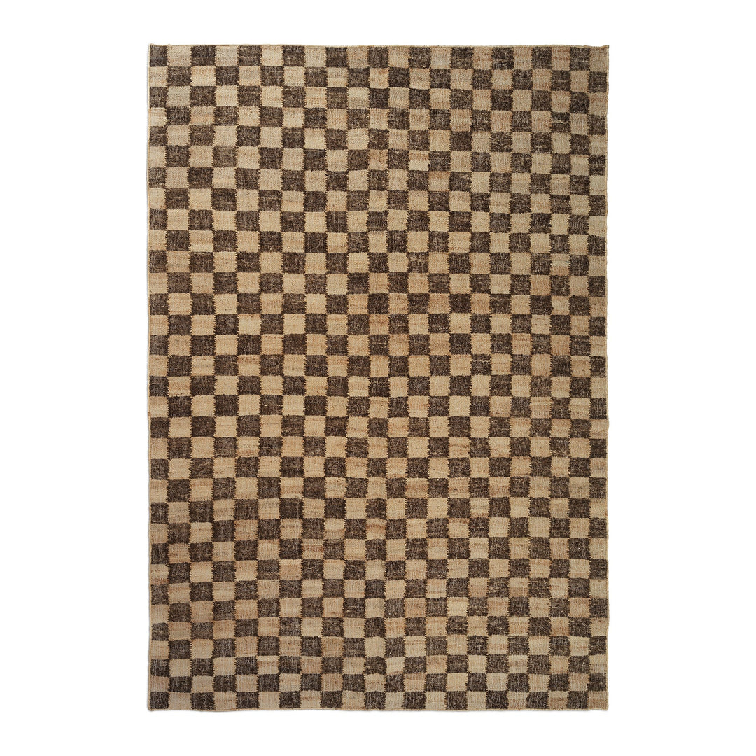 Check Wool Jute Rug Rugs Ferm Living Coffee / Natural Large: 6 ft 6.7 in x 9 ft 10 in