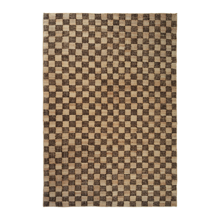 Check Wool Jute Rug Rugs Ferm Living Coffee / Natural Large: 6 ft 6.7 in x 9 ft 10 in
