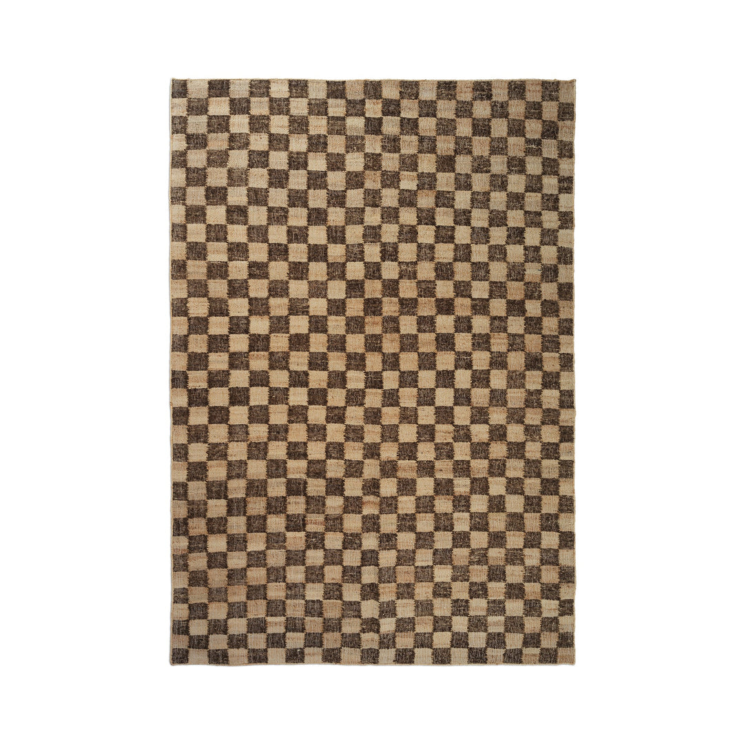 Check Wool Jute Rug Rugs Ferm Living Coffee / Natural Small: 5 ft 3 in x 8 ft 2.4 in
