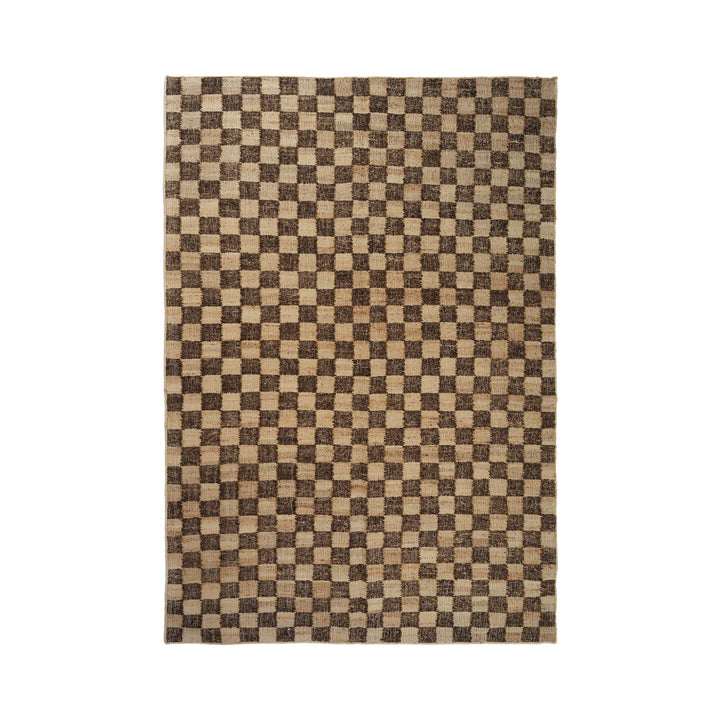Check Wool Jute Rug Rugs Ferm Living Coffee / Natural Small: 5 ft 3 in x 8 ft 2.4 in