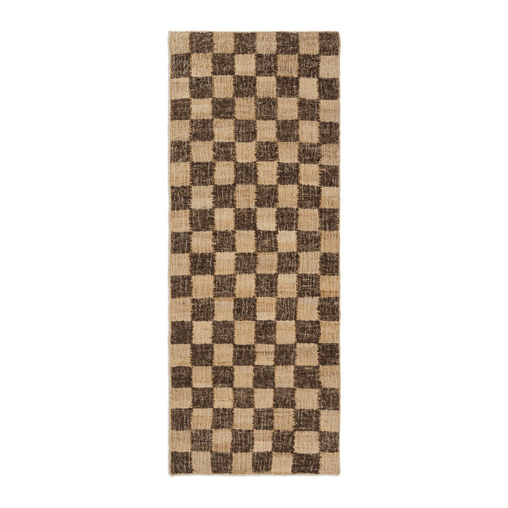 Check Wool Jute Runner Rugs Ferm Living Coffee / Natural