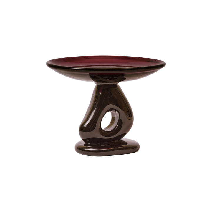 Damo Glass Centerpiece Dinnerware Ferm Living Dark Grape Large: 11.8 in diameter