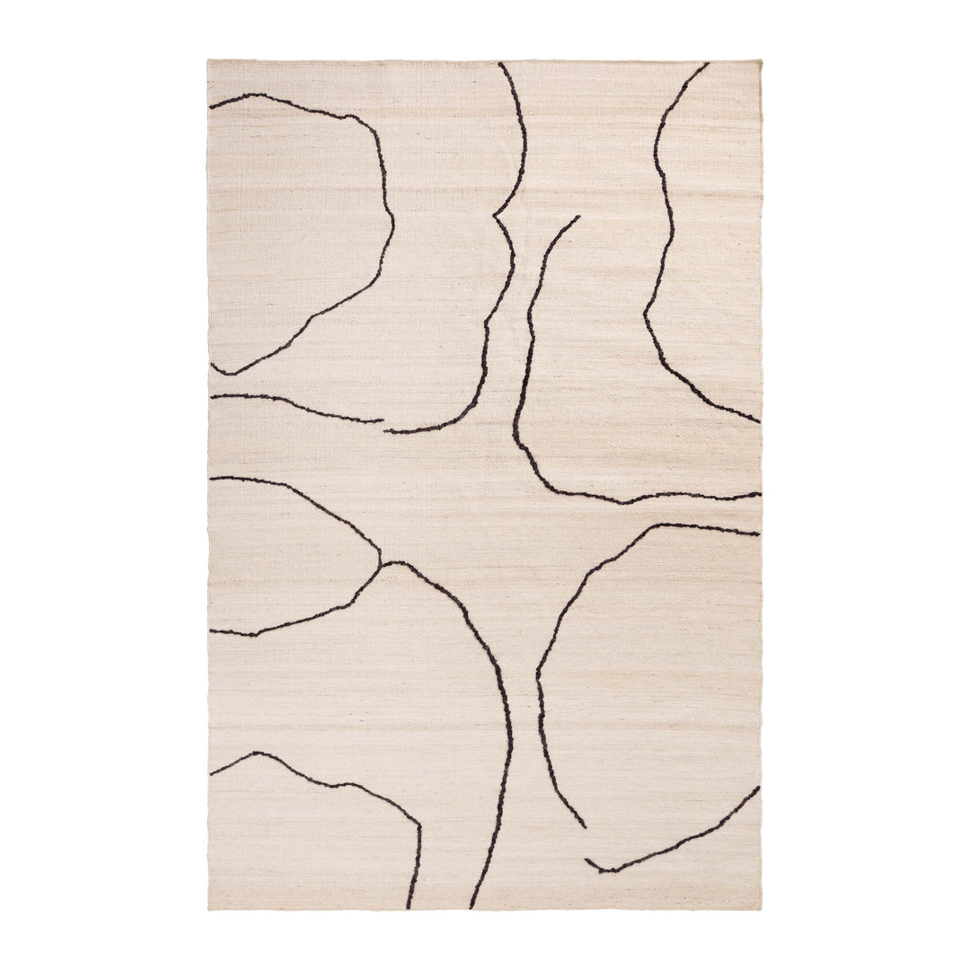 Gesso Jute Rug Rugs Ferm Living Off-white / Dark Fig Large: 6 ft 7 in x 9 ft 10 in