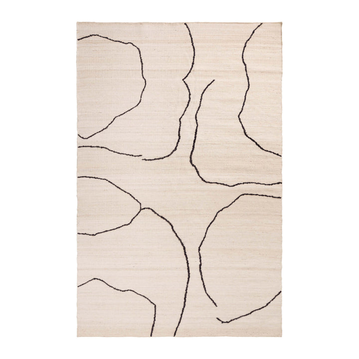Gesso Jute Rug Rugs Ferm Living Off-white / Dark Fig Large: 6 ft 7 in x 9 ft 10 in