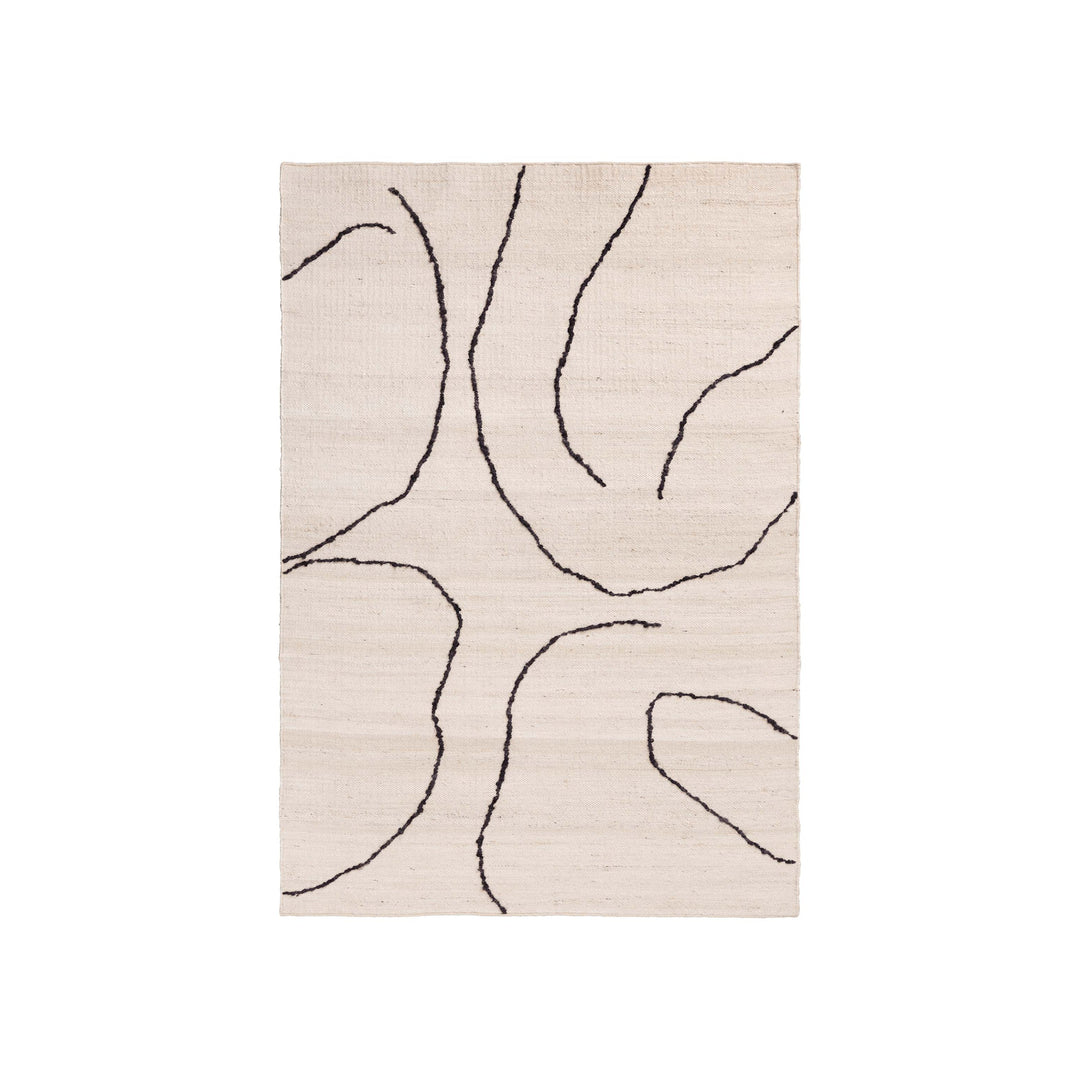 Gesso Jute Rug Rugs Ferm Living Off-white / Dark Fig Small: 4 ft 7 in x 6 ft 6 in