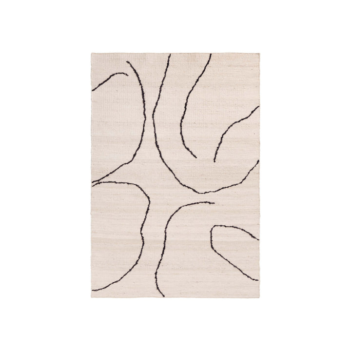 Gesso Jute Rug Rugs Ferm Living Off-white / Dark Fig Small: 4 ft 7 in x 6 ft 6 in