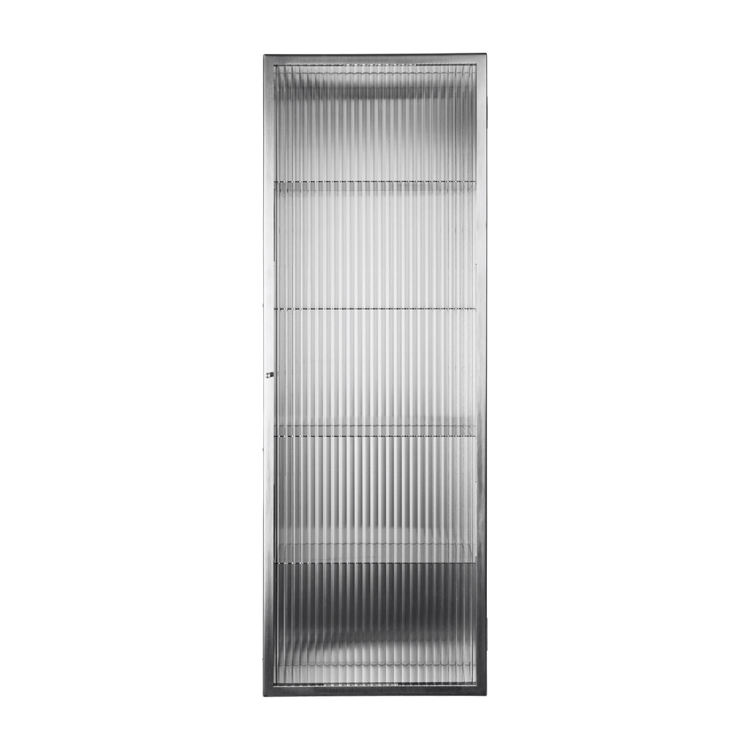 Haze Wall Cabinet with 3 Shelves Sideboards Ferm Living Brushed Stainless Steel