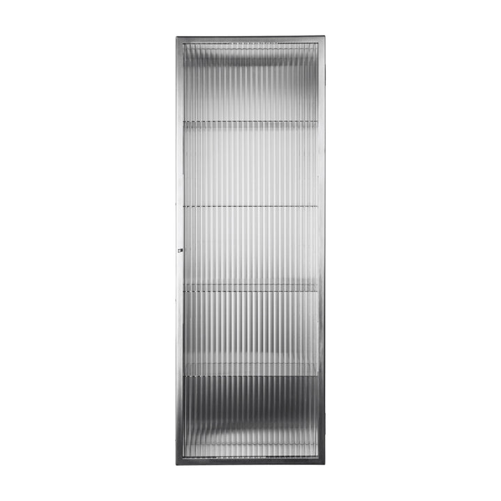 Haze Wall Cabinet with 3 Shelves Sideboards Ferm Living Brushed Stainless Steel