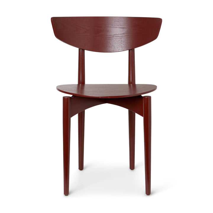 Herman Dining Chair with Wood Base Chairs Ferm Living Red Brown