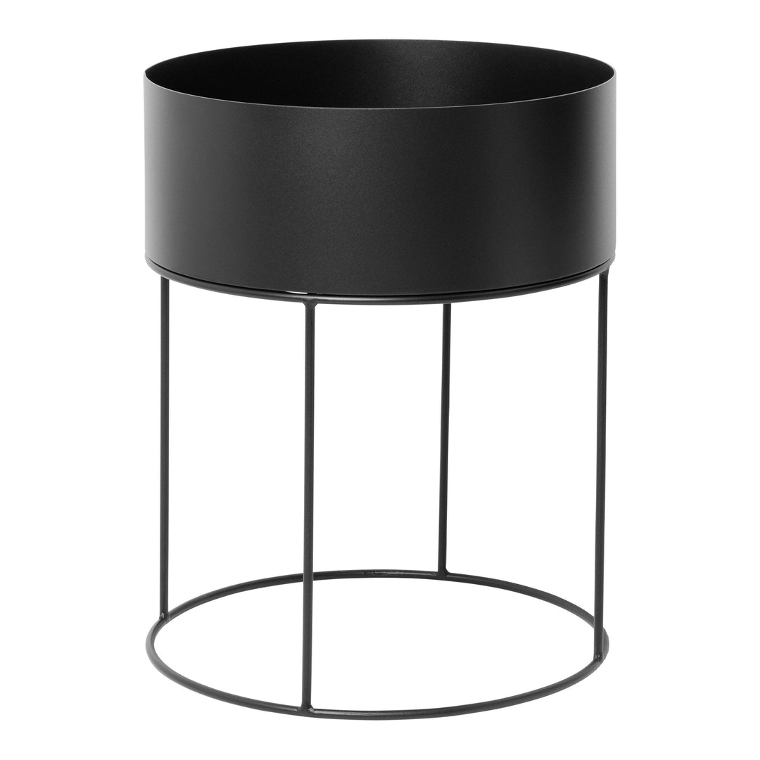 Round Plant Box Planters Ferm Living Black