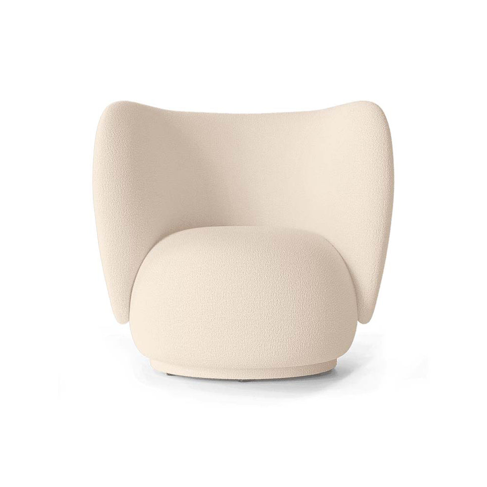 Rico Lounge Chair Chairs Ferm Living Wool Boucle Off-White Chair Only Without Swivel