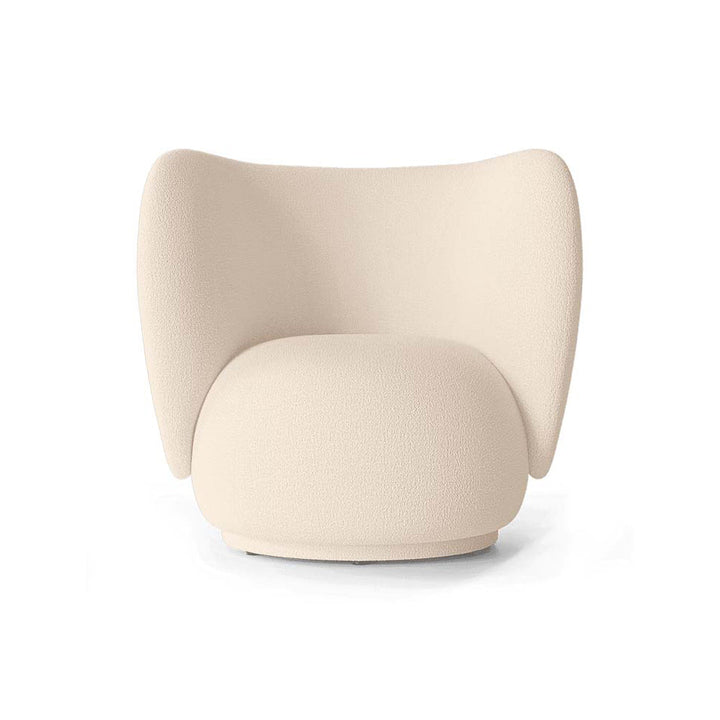 Rico Lounge Chair Chairs Ferm Living Wool Boucle Off-White Chair Only Without Swivel