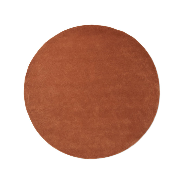 Stille Round Tufted Rug Rugs Ferm Living Red Brown