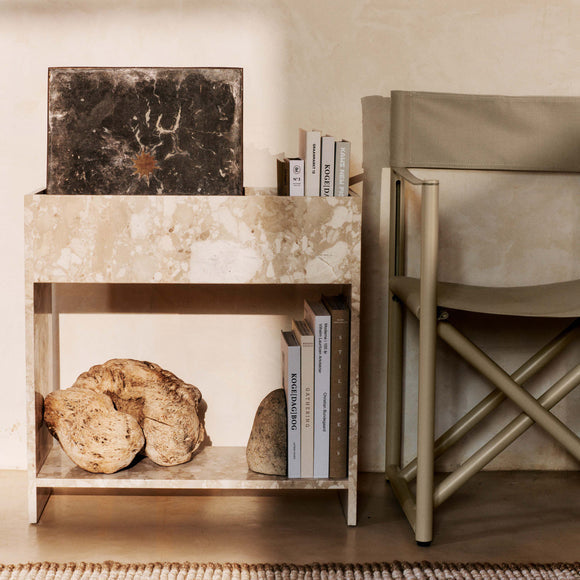 Stone Outdoor Plant Box with Shelf Planters Ferm Living