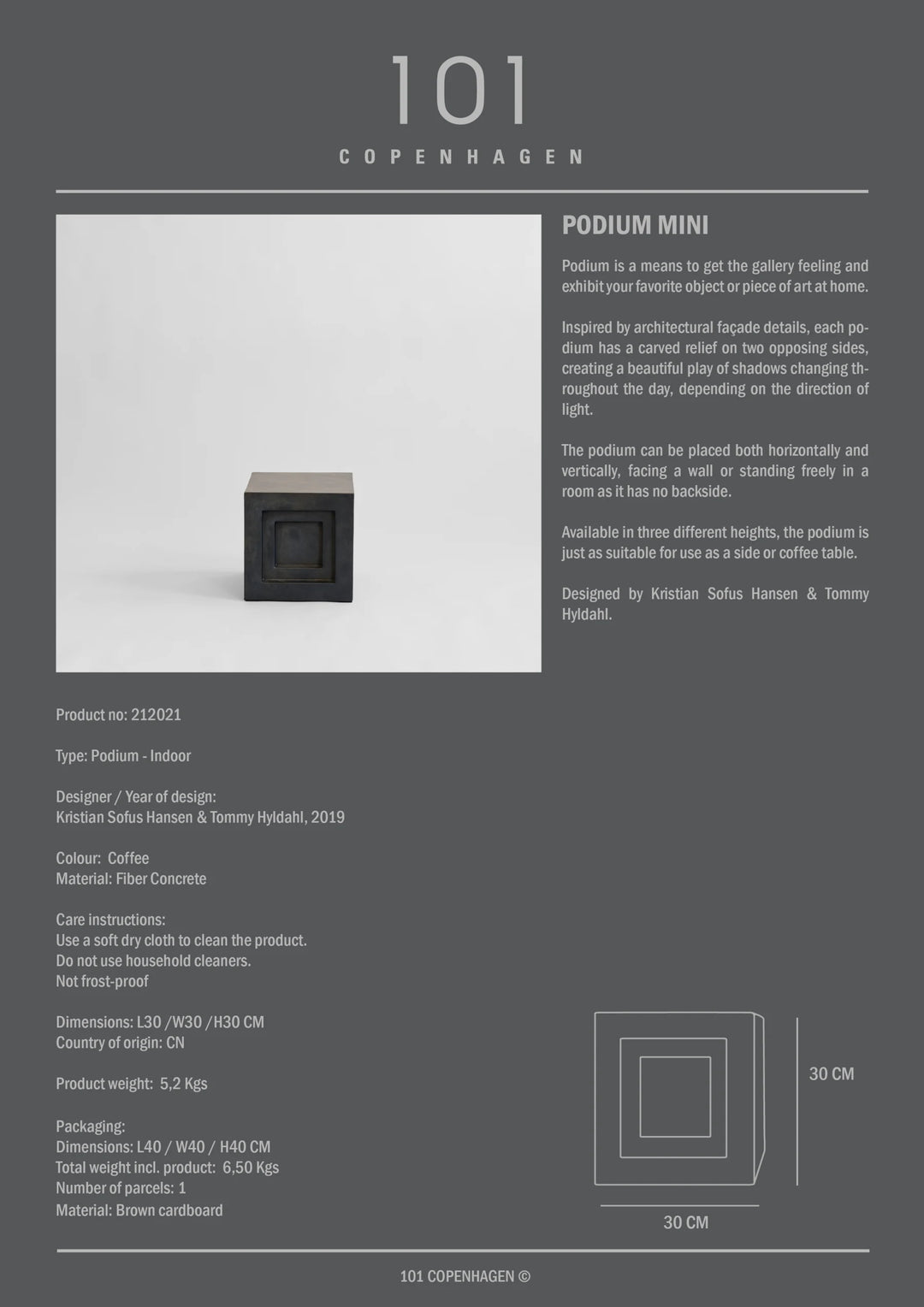 Podium, Mini - Coffee Table 101 Copenhagen   