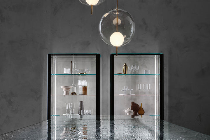 Aura Glass Curio Display Cabinets Fiam Italia