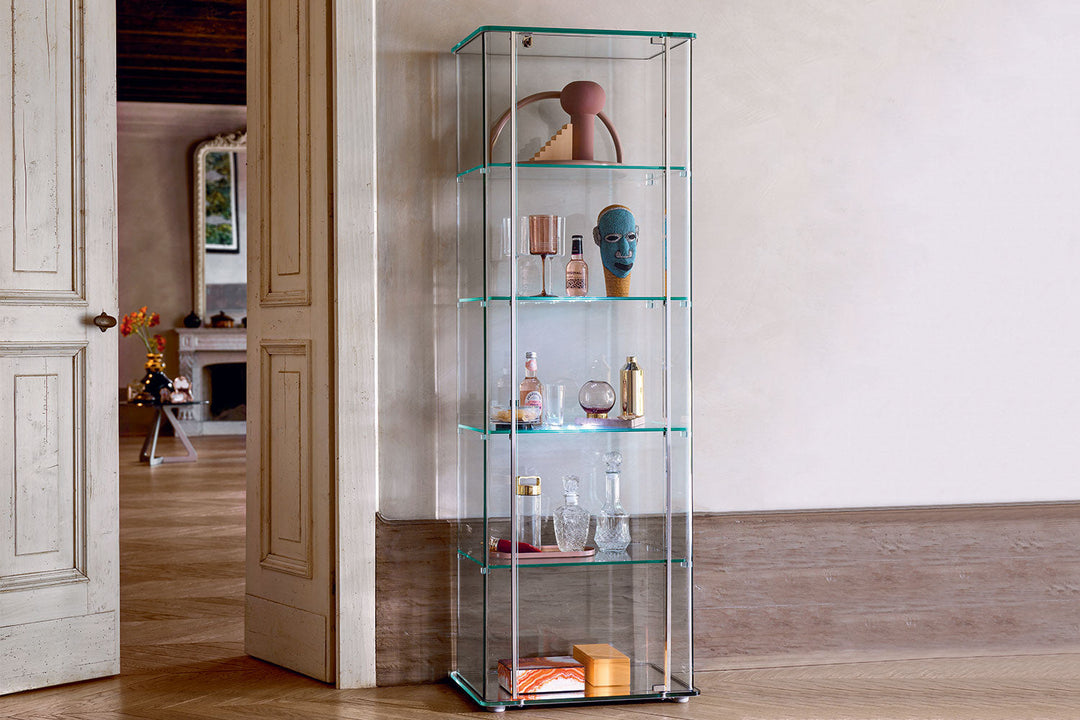 Milo Day Glass Curio Display Cabinets Fiam Italia