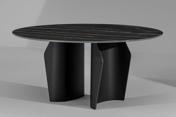 Flame Wood Base Dining Table Bonaldo