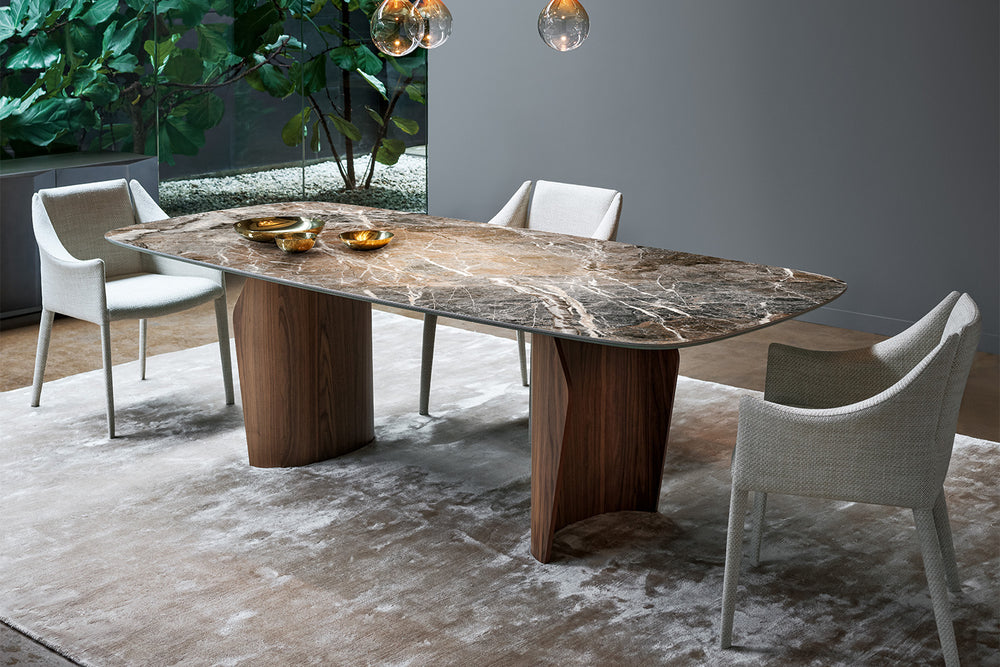 Flame Wood Base Dining Table Bonaldo