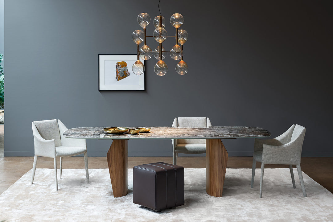 Flame Wood Base Dining Table Bonaldo