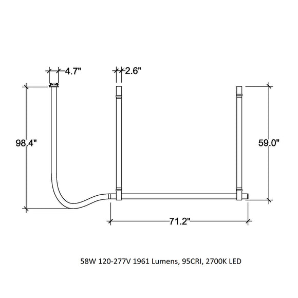 Belt Leather Wrapped Linear Pendant Light Lighting FLOS